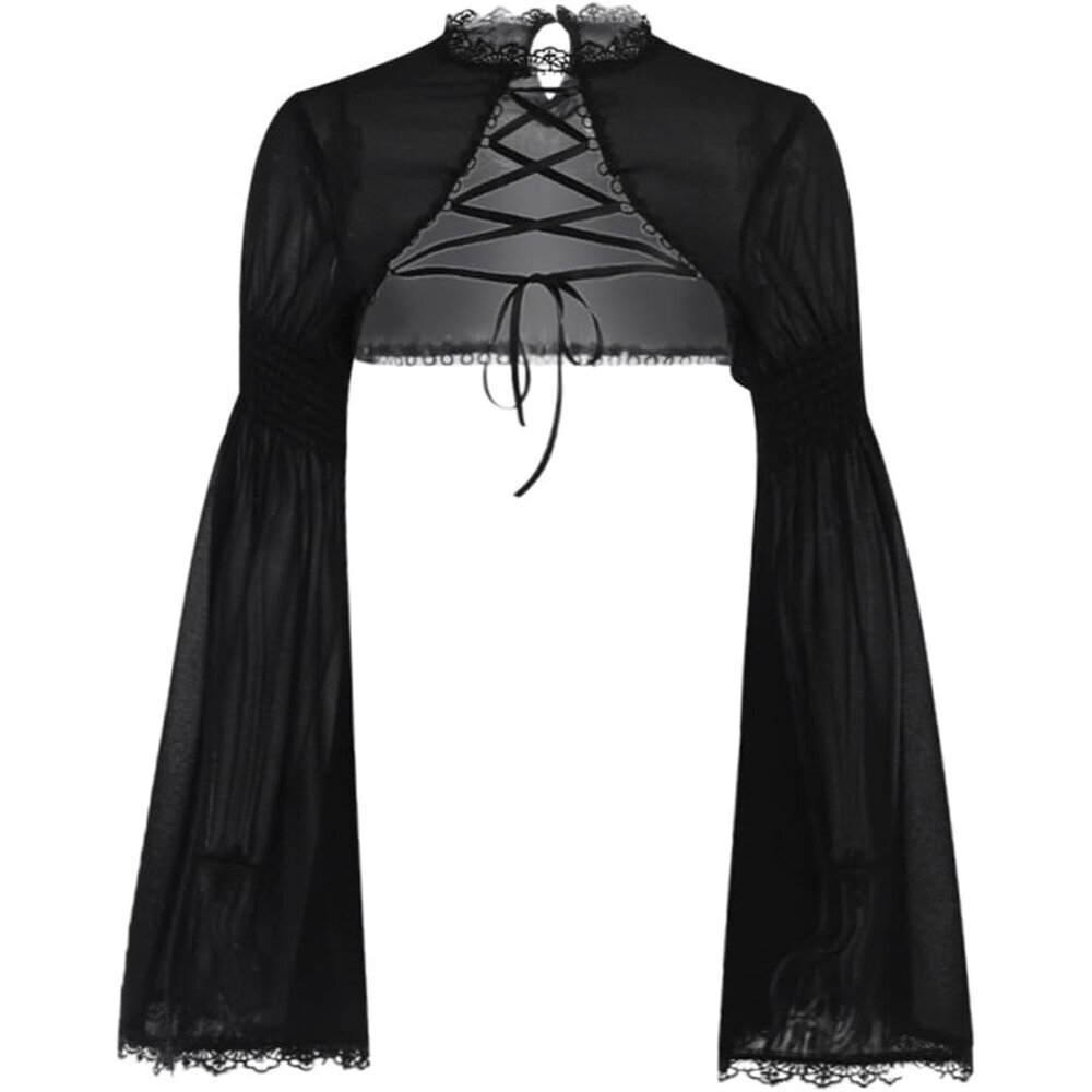 Women's Black 3 Evening Dresses Short Cardigan Top Trad Goth Shawls And Wraps